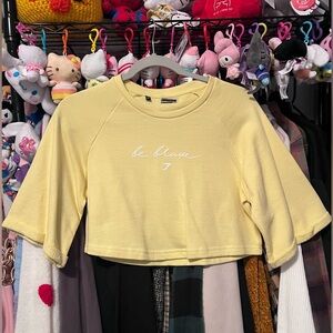Gymshark Cropped Yellow Medium Length Tee